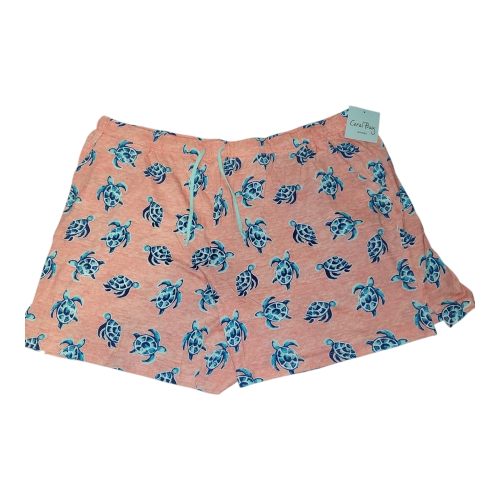 Coral Bay Pink Shorts with Turtle Print (J0002)
